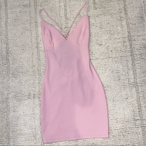 Lucy in the Sky Dresses Baby Pink Lucy In The Sky Ribbed Mini Dress